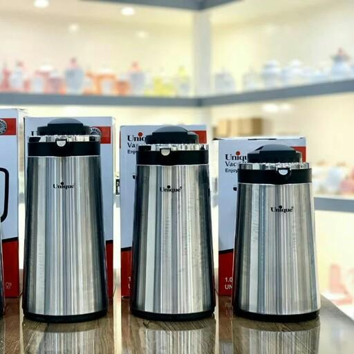 فلاسک شیشه دار یونیک درب کلیدی سایز 1 لیتر و3 دهم